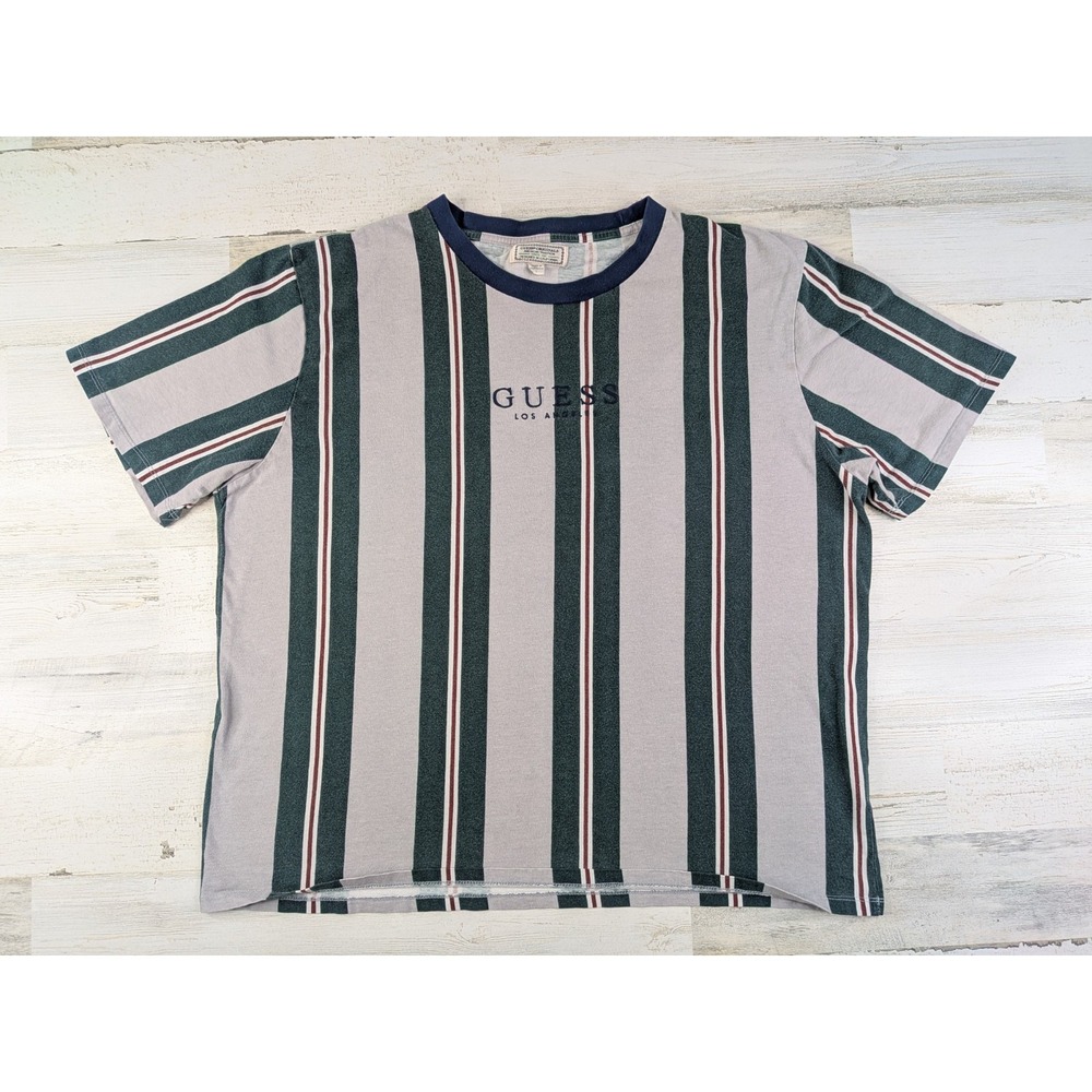 Vintage Guess Originals Shirt Mens Large Striped Los Angeles Distressed